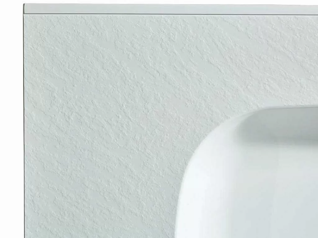 Lavatório*Shower & Design Lavatório De Encastrar Em Resina Efeito Pedra Branca C80 X L46 Cm - Okiwa