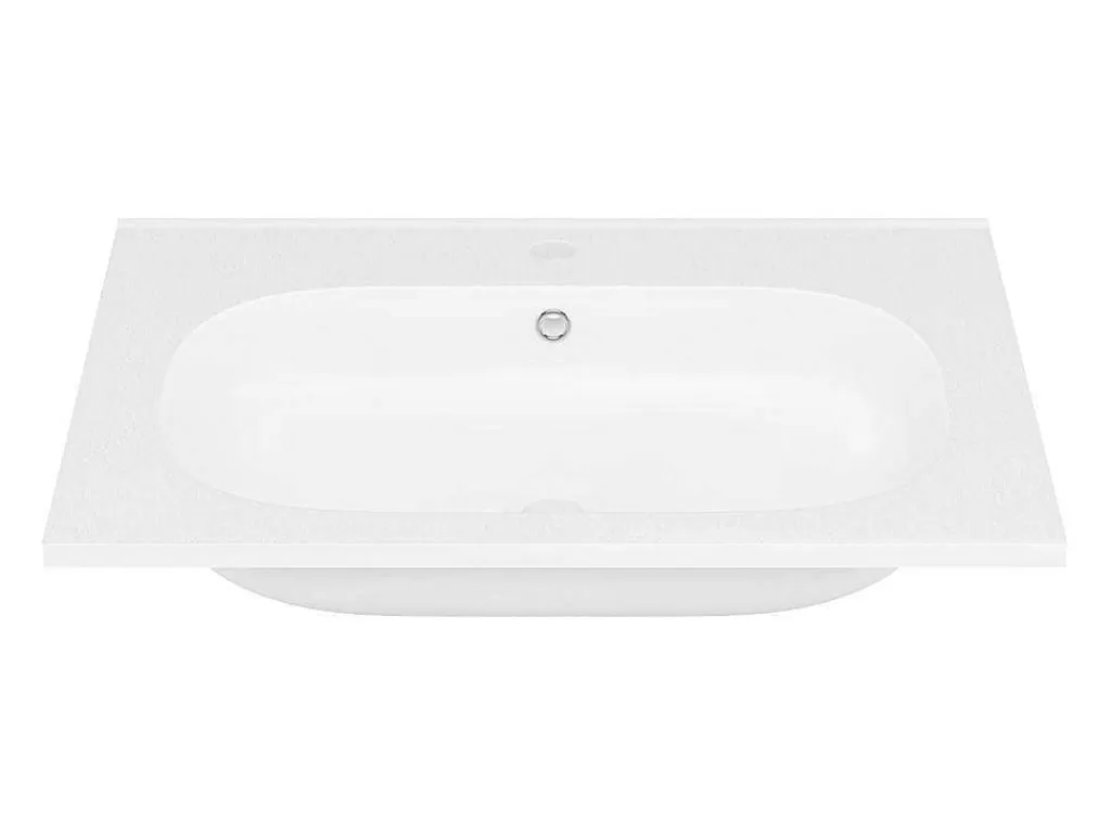 Lavatório*Shower & Design Lavatório De Encastrar Resina Efeito Pedra Branco C60 X L46 Cm - Okiwa
