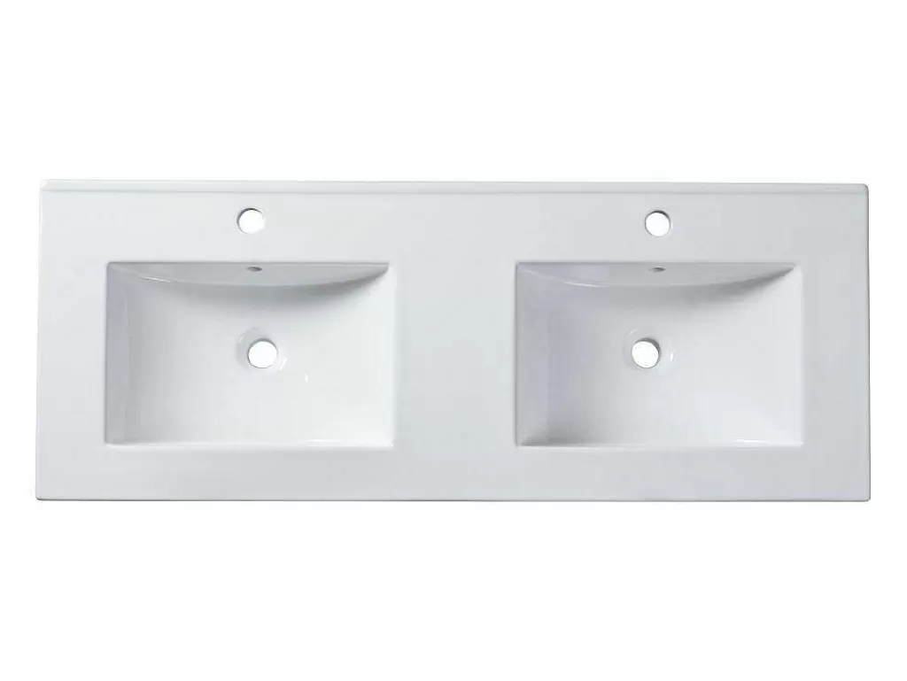 Lavatório*Shower & Design Lavatório De Encastrar Retangular Branco Em Ceramica 122 X 46,5 Cm - Motiac