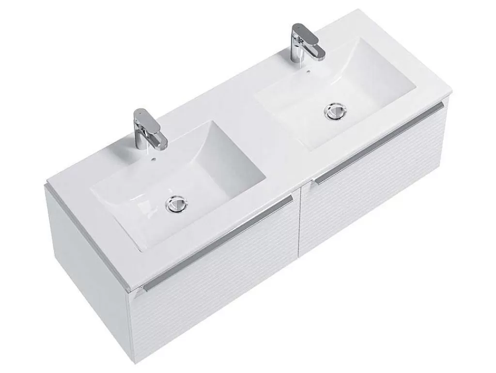 Lavatório*Shower & Design Lavatório De Encastrar Retangular Branco Em Ceramica 122 X 46,5 Cm - Motiac