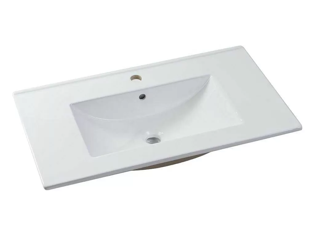 Lavatório*Shower & Design Lavatório De Encastrar Retangular Branco Em Ceramica 81 X 46,5 Cm - Motiac