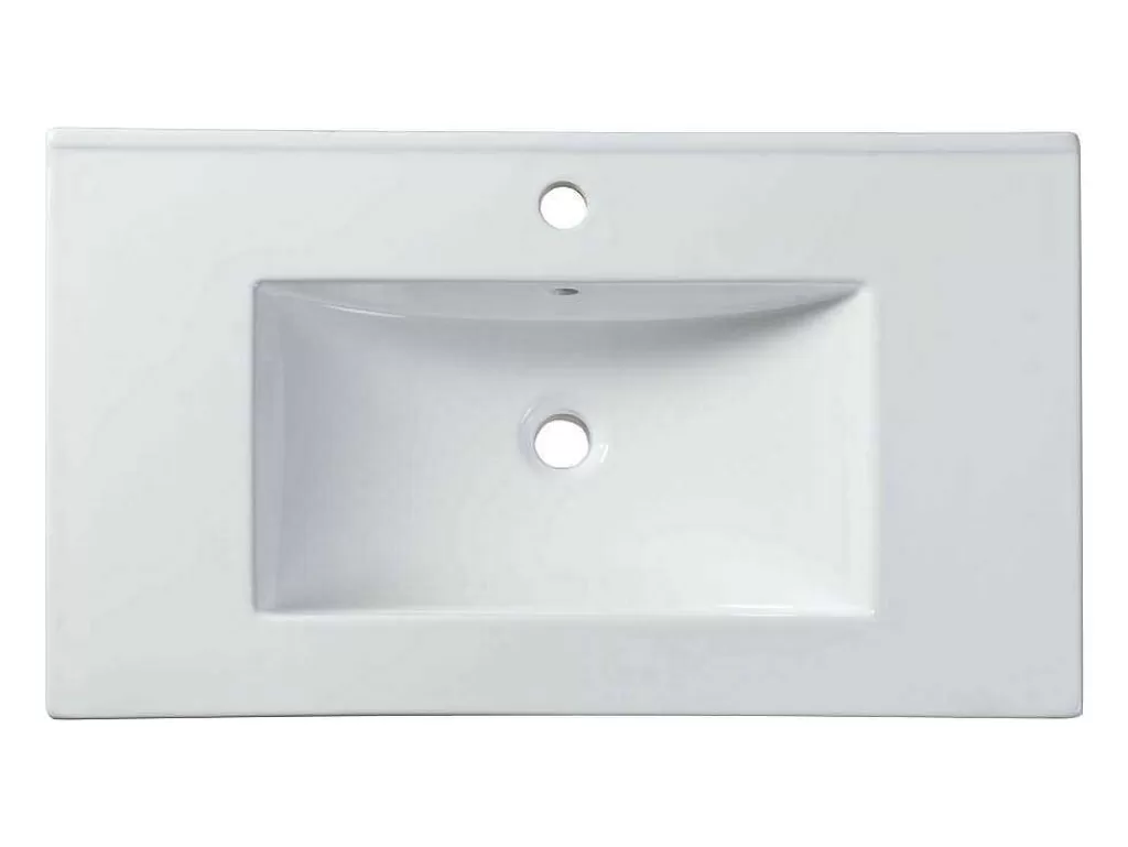 Lavatório*Shower & Design Lavatório De Encastrar Retangular Branco Em Ceramica 81 X 46,5 Cm - Motiac