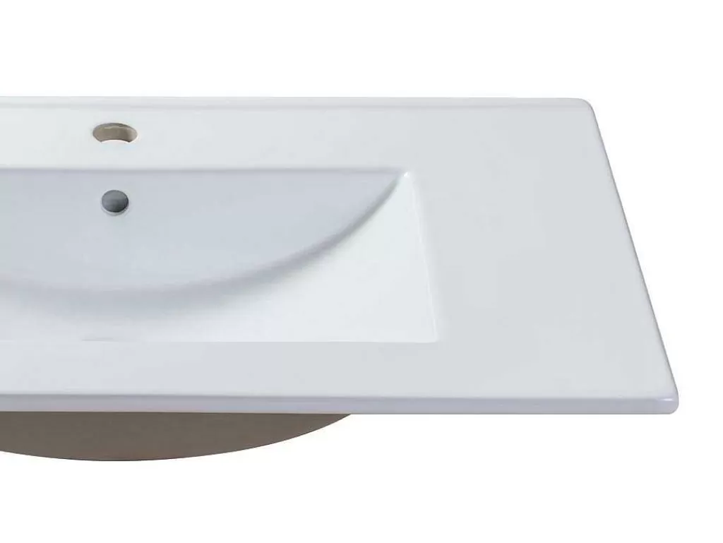 Lavatório*Shower & Design Lavatório De Encastrar Retangular Branco Em Ceramica 81 X 46,5 Cm - Motiac