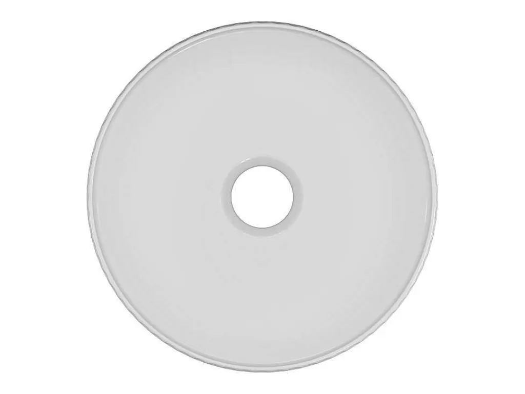 Lavatório*Shower & Design Lavatório De Pousar Ceramica Branco Estriado Redondo 36 Cm - Pedara