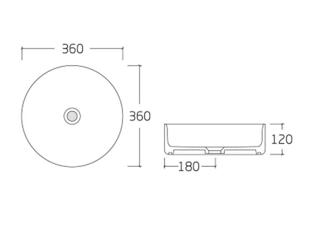 Lavatório*Shower & Design Lavatório De Pousar Ceramica Branco Estriado Redondo 36 Cm - Pedara