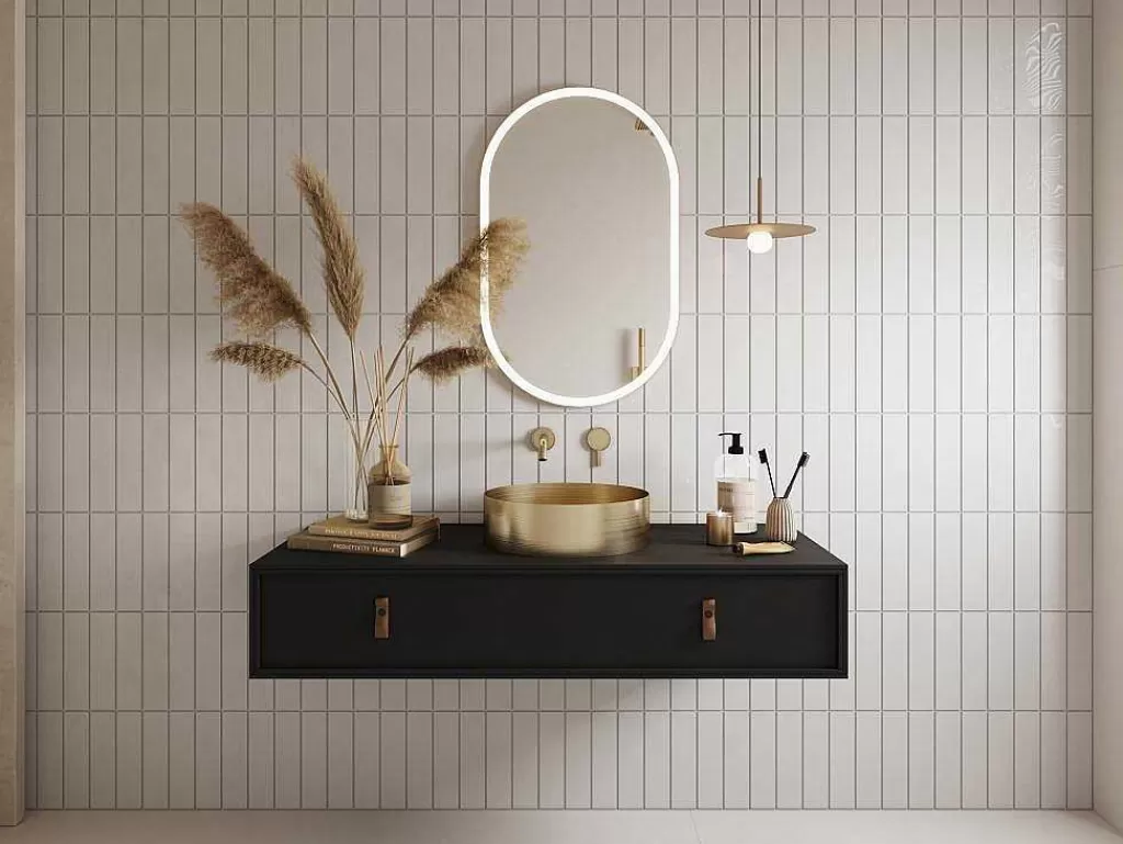 Lavatório*Shower & Design Lavatório De Pousar Redondo, Dourado Escovado, 38 Cm - Dechatel