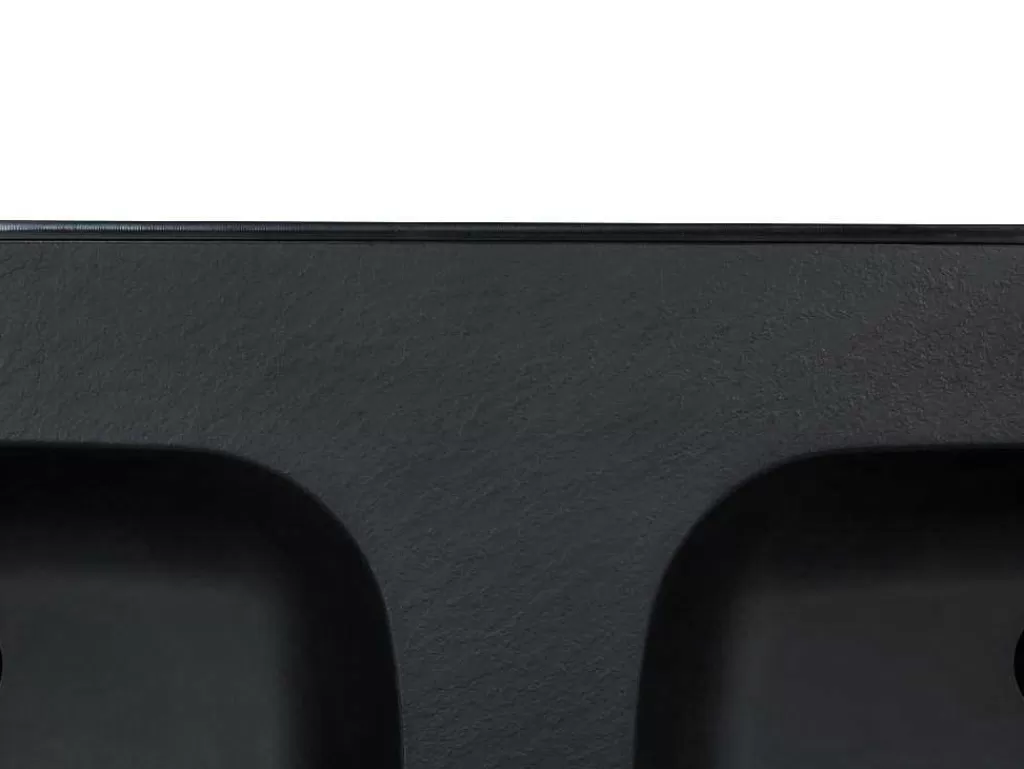Lavatório*Shower & Design Lavatório Duplo De Encastrar Em Resina Efeito Pedra Preto C120 X L46 Cm - Atiwa