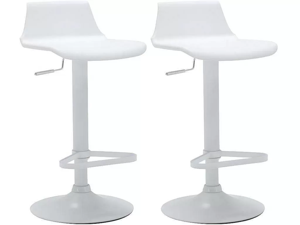 Bancos De Bar*Vente-unique Lote De 2 Bancos Altos Calas - Polipropileno - Cor Branco