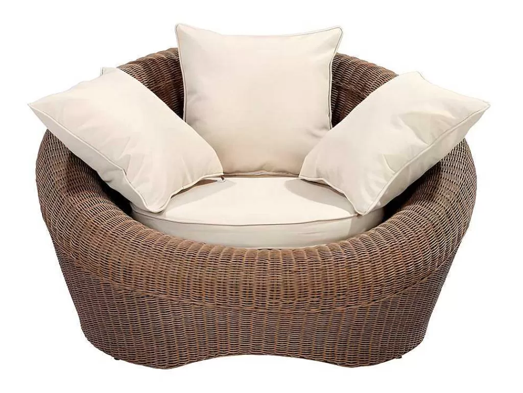 Conjunto Relax De Jardim*MYLIA Lote De 2 Cadeiroes De Jardim Em Resina Entrancada Caramelo - Whiteheaven