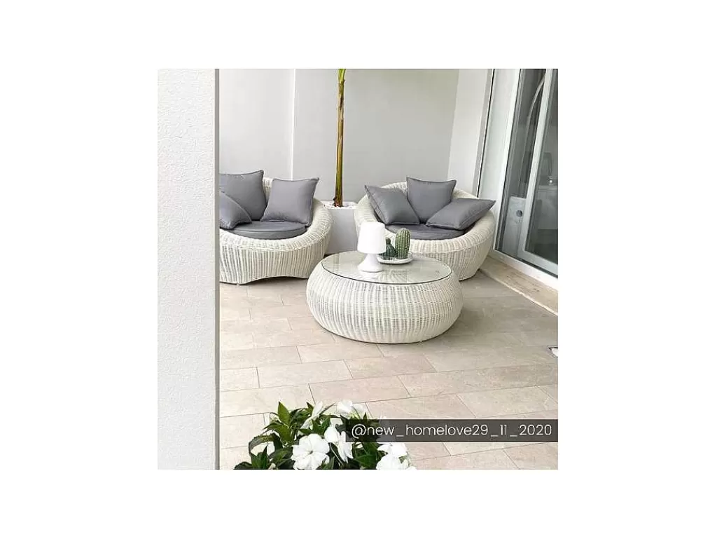Conjunto Relax De Jardim*MYLIA Lote De 2 Cadeiroes De Jardim Em Resina Entrancada Cru - Whiteheaven
