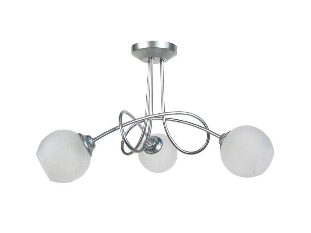 Lustre*TOSEL Lustre Actuelle B Vidro Braco Aluminio D48 X H32 Cm