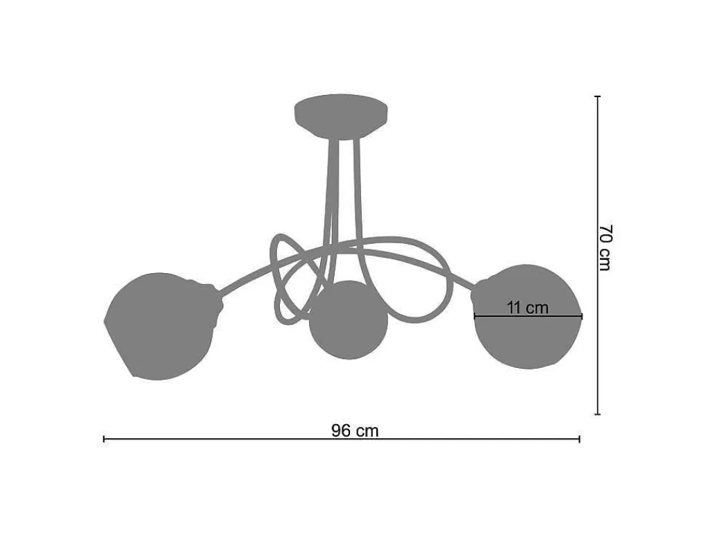 Lustre*TOSEL Lustre Actuelle B Vidro Braco Aluminio D48 X H32 Cm