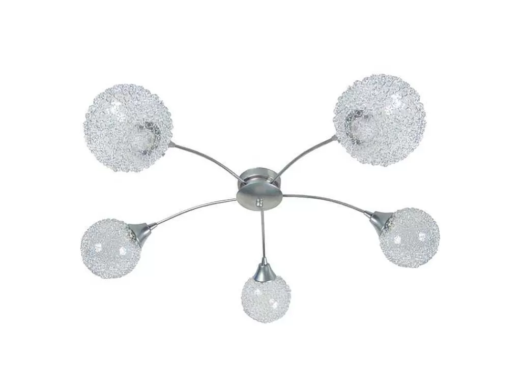 Lustre*TOSEL Lustre Actuelle Vidro Braco Aluminio D68 X H18 Cm