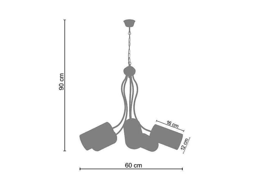 Lustre*TOSEL Lustre Avignon Plastico Braco Castanho D60 X H90 Cm