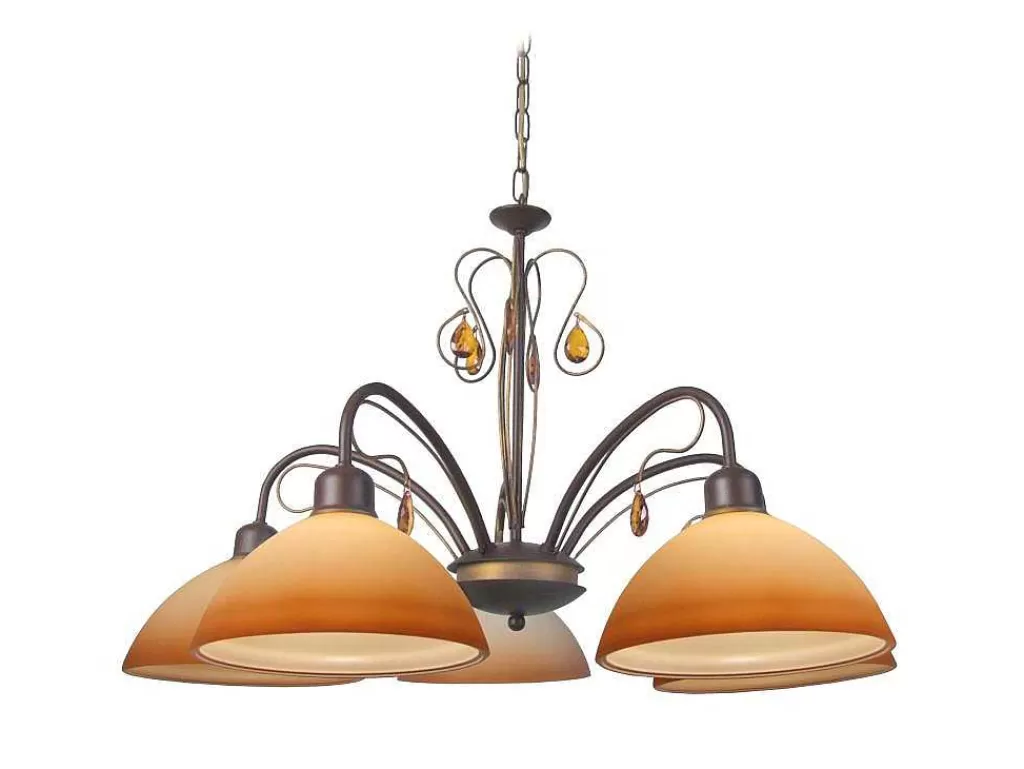 Lustre*TOSEL Lustre Bourgogne Vidro Braco Bege D67 X H50 Cm