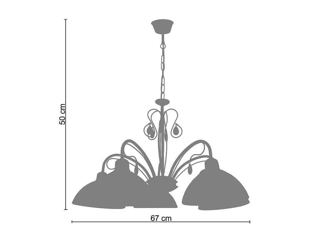 Lustre*TOSEL Lustre Bourgogne Vidro Braco Bege D67 X H50 Cm