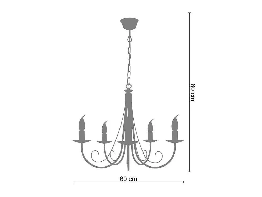 Lustre*TOSEL Lustre Cote D'Ivoire Lampada Decorativa Braco Cinza D60 X H80 Cm