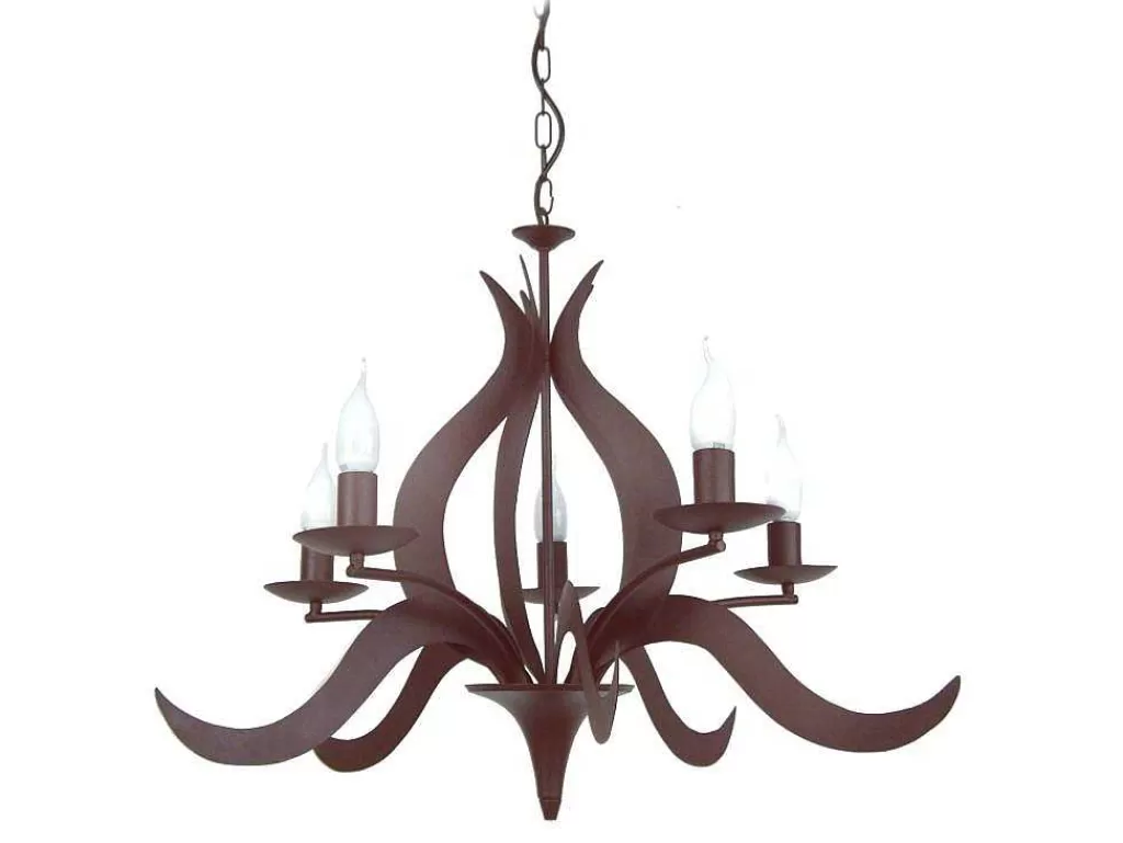 Lustre*TOSEL Lustre Palm Lampada Decorativa Braco Castanho D70 X H100 Cm