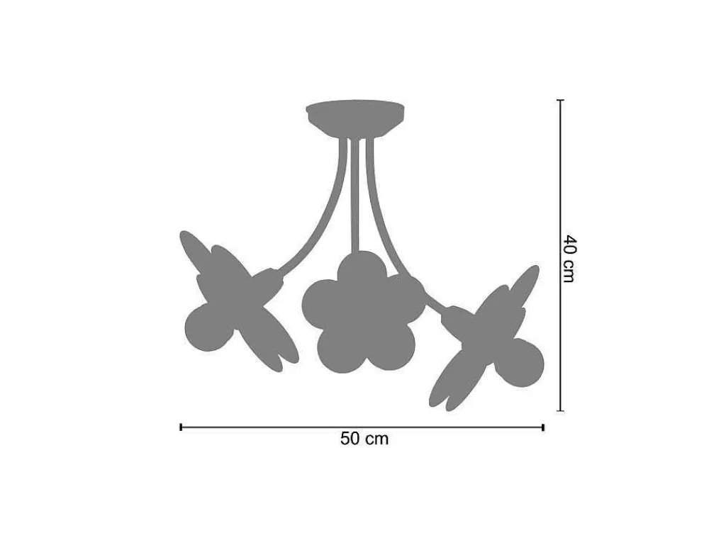 Lustre*TOSEL Lustre Pivoine Metal Braco Pastel D50 X H40 Cm