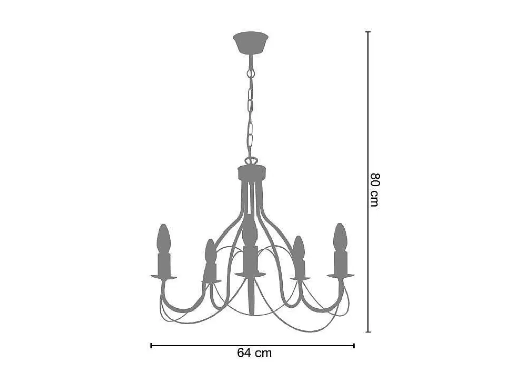 Lustre*TOSEL Lustre Provencale Lampada Decorativa Braco Palido D64 X H80 Cm