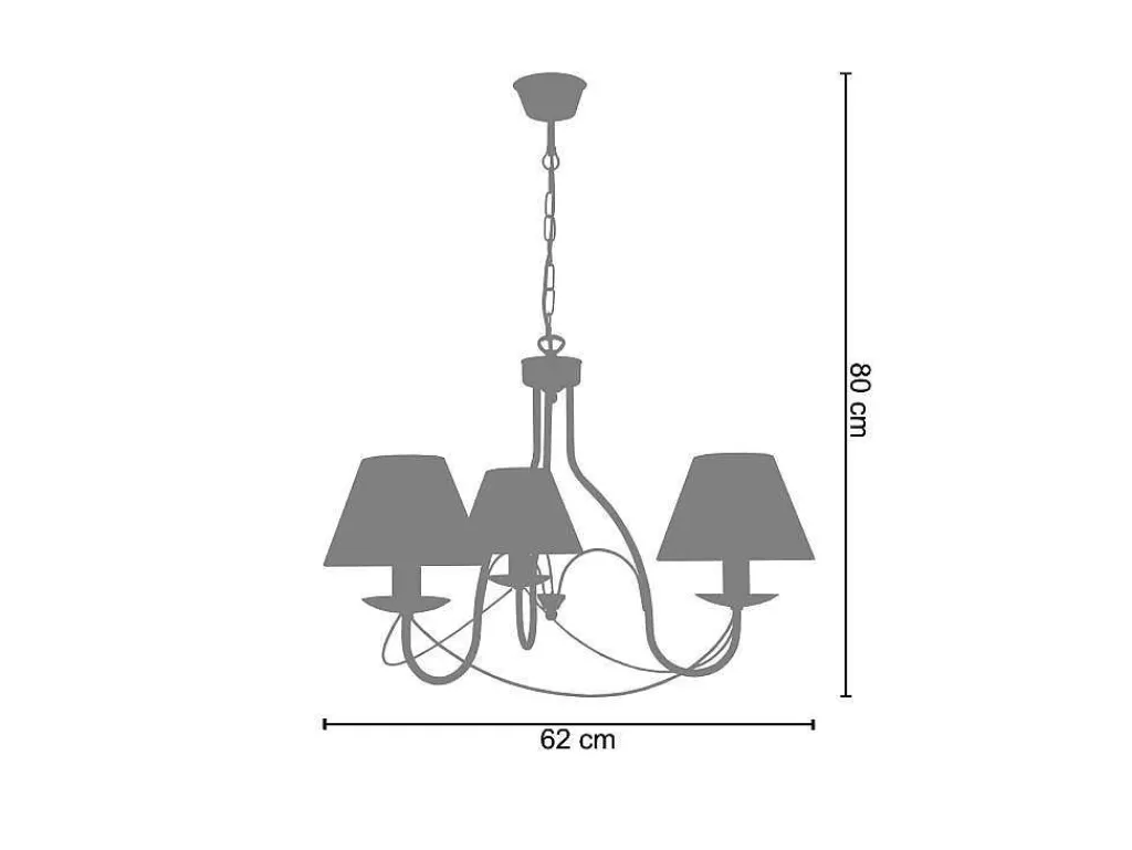 Lustre*TOSEL Lustre Provencale Tecido Braco Taupe D62 X H80 Cm