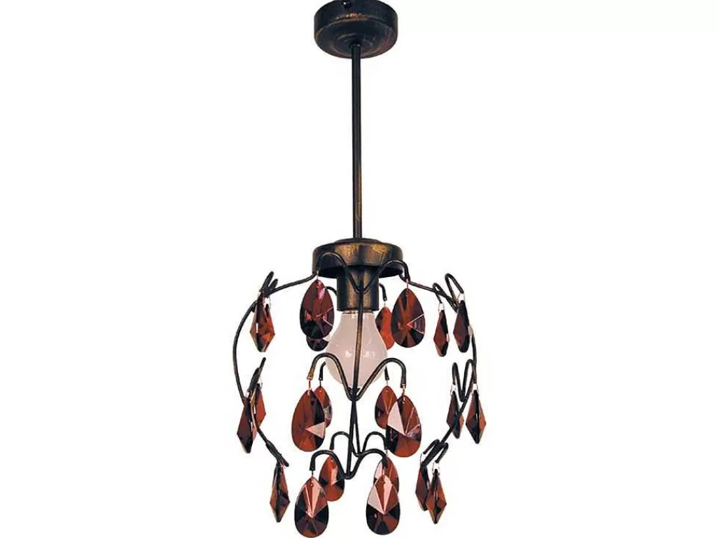 Lustre*TOSEL Lustre Tulipano Vidro Braco Ambar D60 X H80 Cm