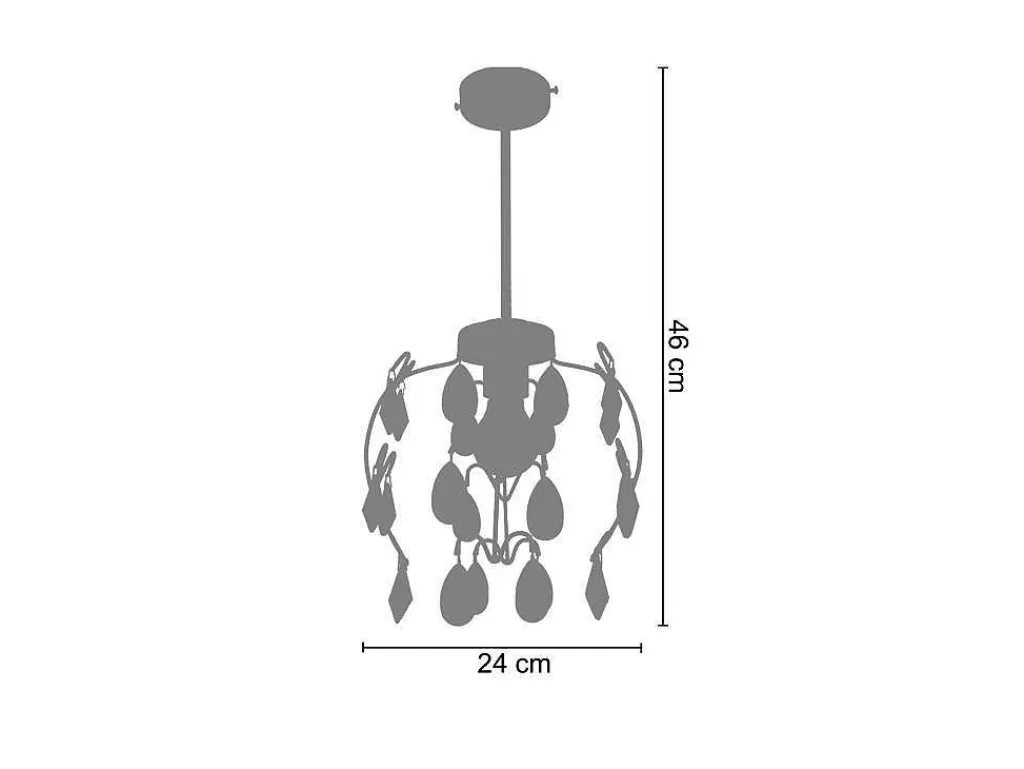 Lustre*TOSEL Lustre Tulipano Vidro Braco Ambar D60 X H80 Cm