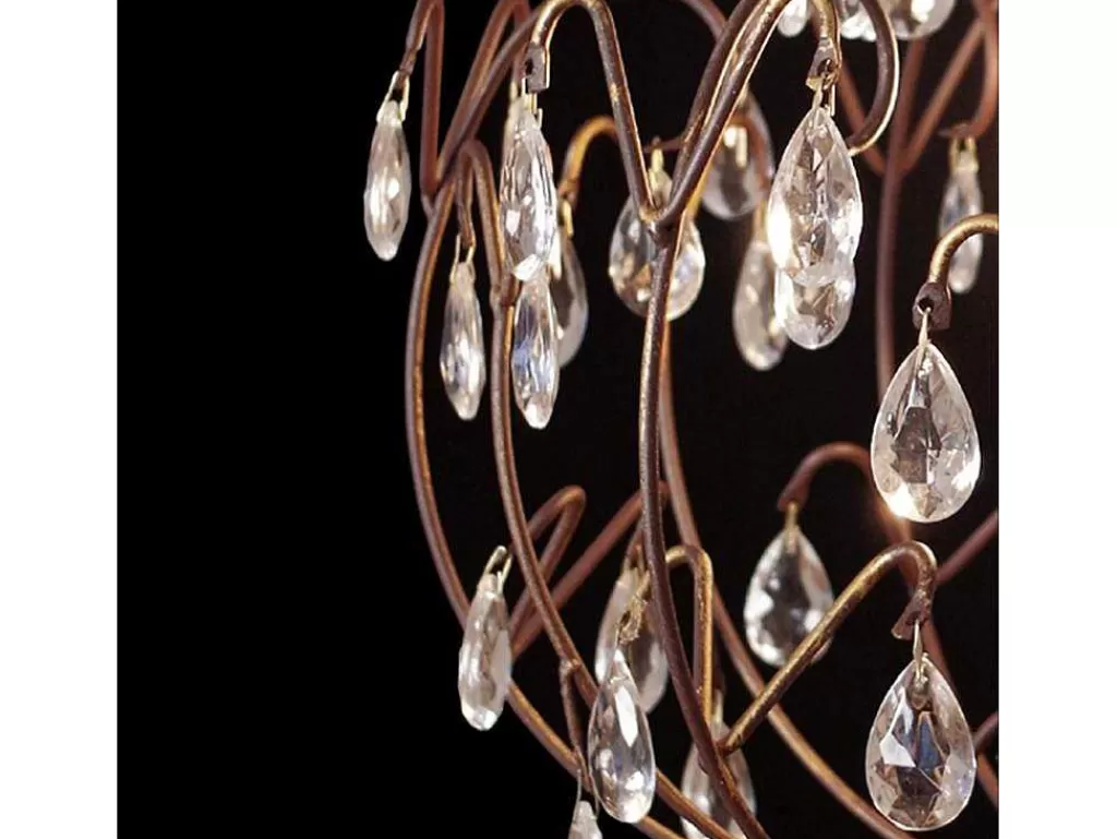 Lustre*TOSEL Lustre Tulipano Vidro Braco Vermelho D60 X H80 Cm