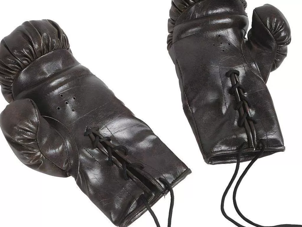 Estátua*OZAIA Luvas De Boxe Vintage Com Cordoes Mirko - Castanho
