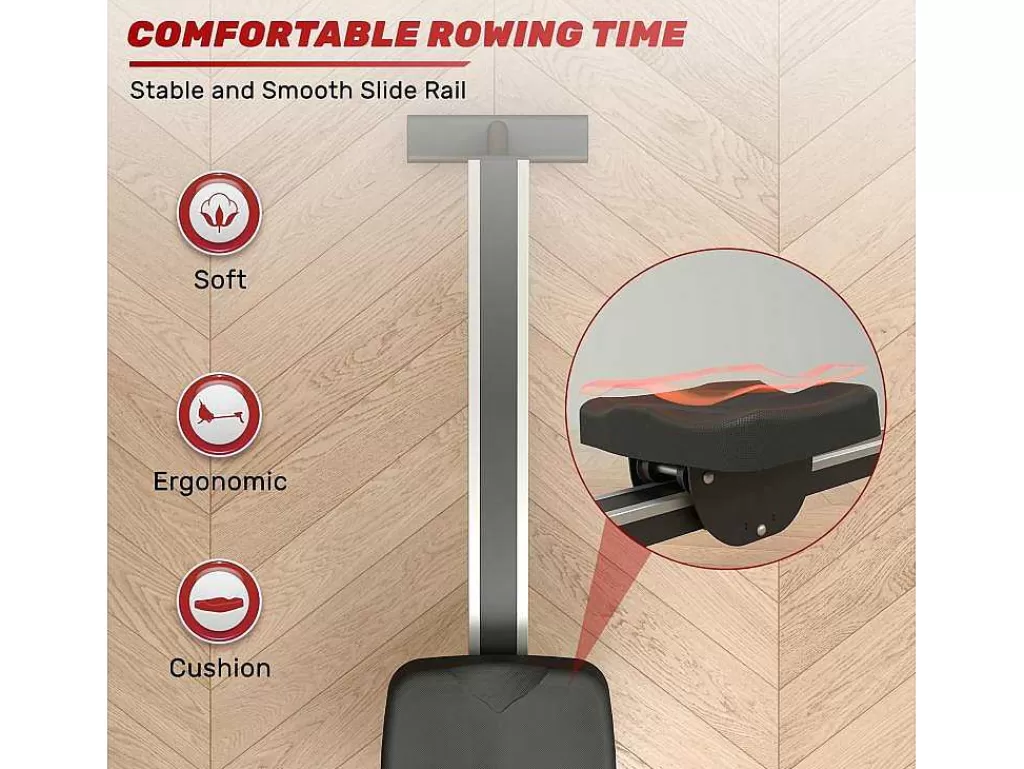 Fitness*Vente-unique Maquina De Remo Magnetica Para Casa, Ginasio, Escritório, Treino 16 Niveis De Resistencia Ajustavel Com Monitor Lcd