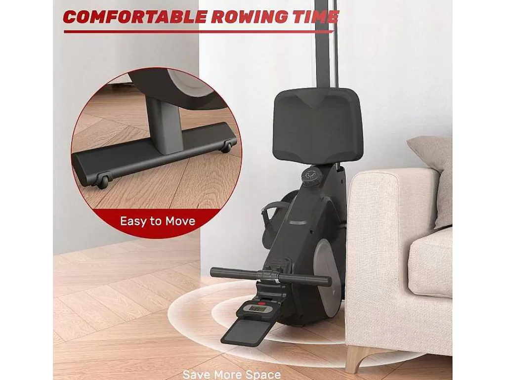 Fitness*Vente-unique Maquina De Remo Magnetica Para Casa, Ginasio, Escritório, Treino 16 Niveis De Resistencia Ajustavel Com Monitor Lcd