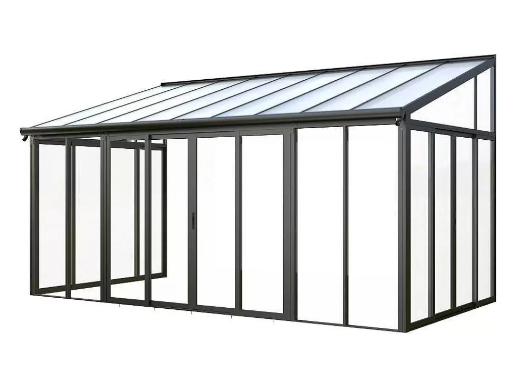 Pérgola, Coreto, Quiosque*EXPERTLAND Marquise Em Aluminio E Policarbonato Com Protecao Uv 15,8 M Antracite - Mathilda