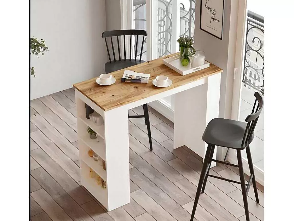 Mesa De Apoio*Venprodin Mesa Alta Estilo Yurupa - - Pinho 120 Cm - Branco