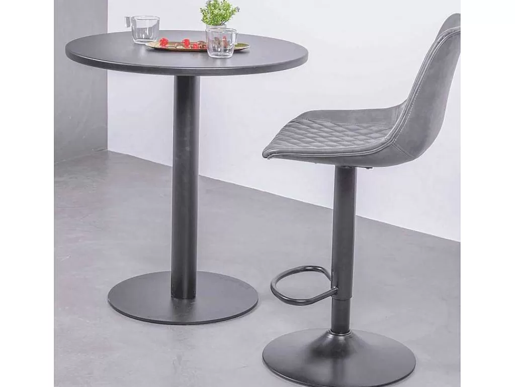Móvel De Cozinha*Vente-unique Mesa Alta Industrial Em Aco Com 76 Cm De Altura - Brandon - Preto