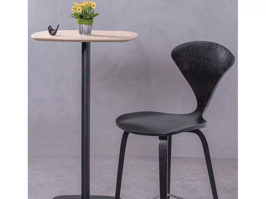 Móvel De Cozinha*Vente-unique Mesa Alta Para Bar Estilo Industrial, 106Cm De Altura E 60X60Cm - Pub - Carvalho