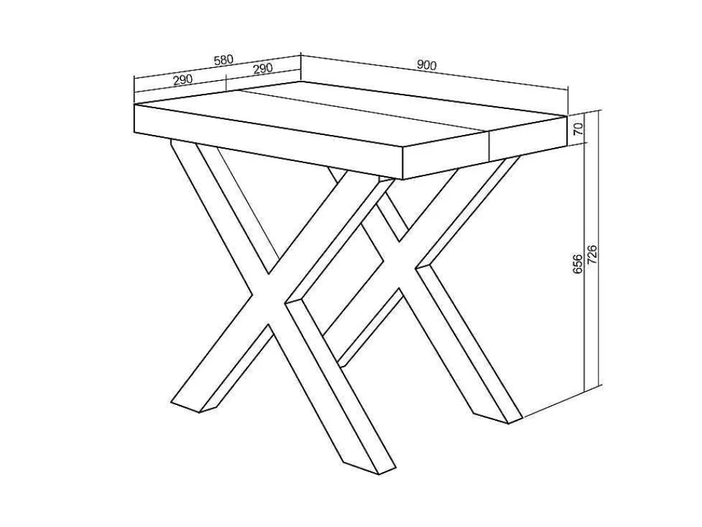 Mesa De Jantar*Skraut Home Mesa Consola Extensivel, 140, Para 6 Péssoas, Pés De Madeira, Carvahlo E Preto