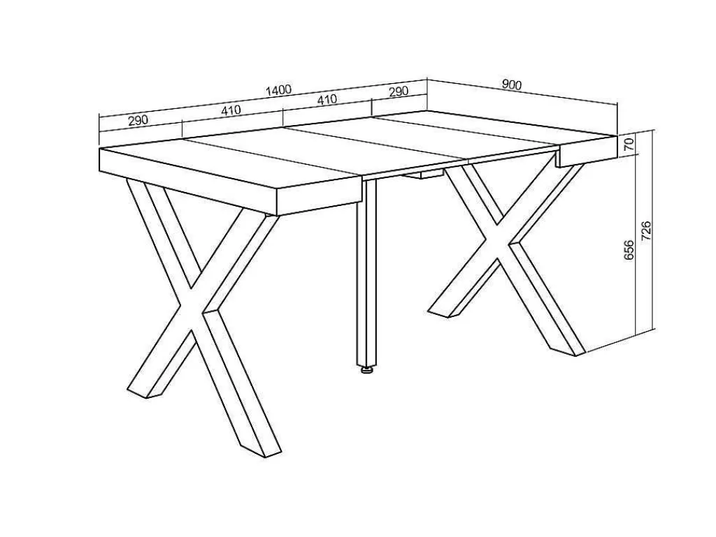 Mesa De Jantar*Skraut Home Mesa Consola Extensivel, 140, Para 6 Péssoas, Pés De Madeira, Carvahlo E Preto