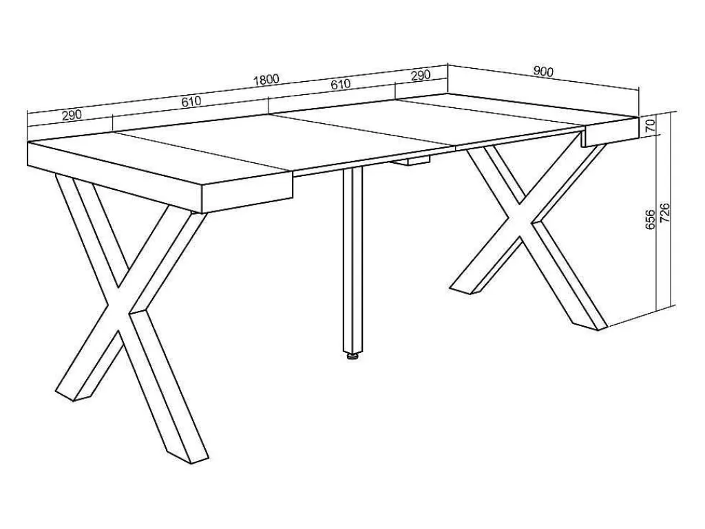 Mesa De Jantar*Skraut Home Mesa Consola Extensivel, 180, Para 8 Péssoas, Pés De Madeira, Branco