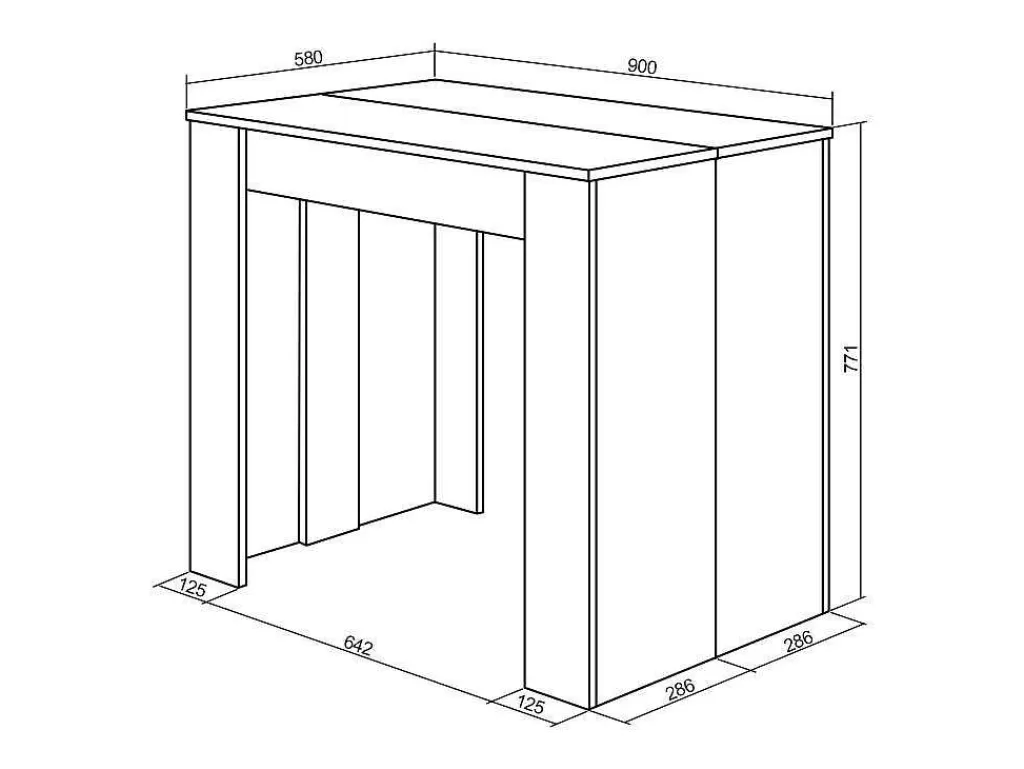 Mesa De Jantar*Skraut Home Mesa Consola Extensivel, 220, Para 10 Péssoas, Mesa De Jantar, Branco