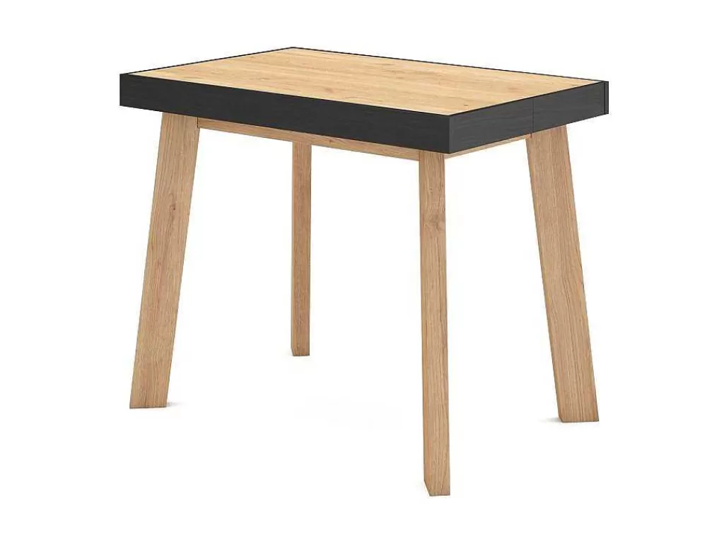 mesa_consola_extensivel_220_para_10_pssoas_ps_de_madeira_carvahlo_e_preto_6.webp Consola*Skraut Home Mesa Consola Extensivel, 220, Para 10 Péssoas, Pés De Madeira, Carvahlo E Preto