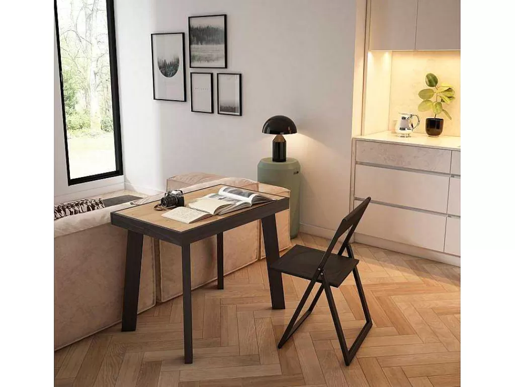 Consola*Skraut Home Mesa Consola Extensivel, 260, Para 12 Péssoas, Pés De Madeira, Carvahlo