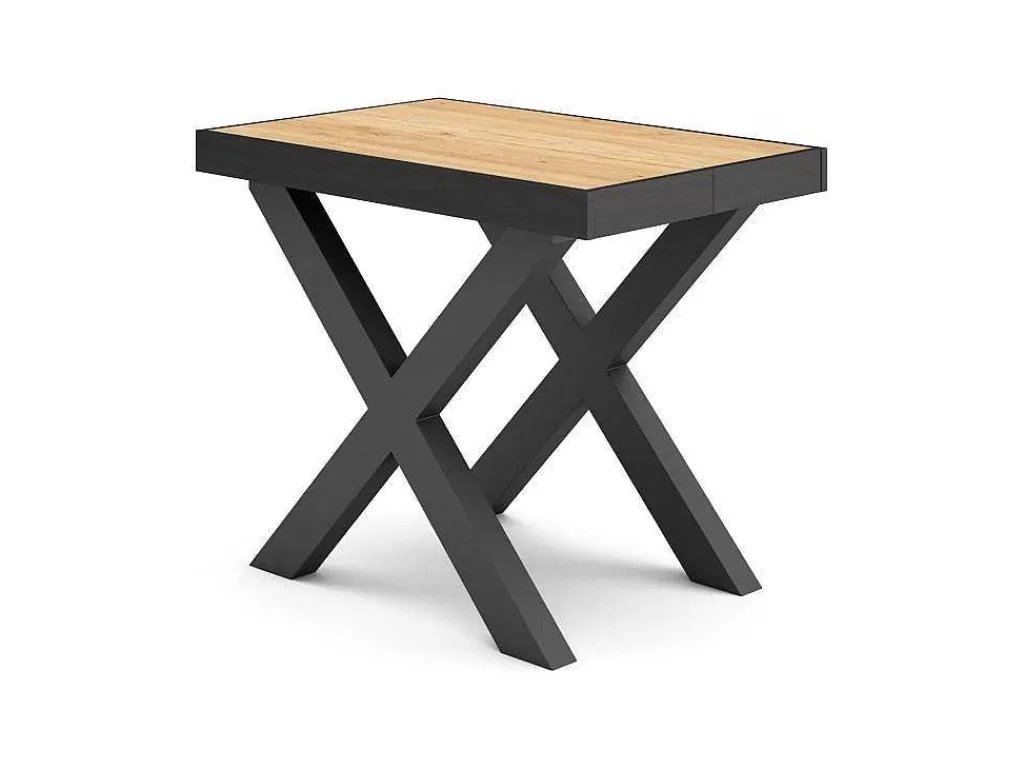 Consola*Skraut Home Mesa Consola Extensivel, 300, Para 14 Péssoas, Pés De Madeira, Carvahlo