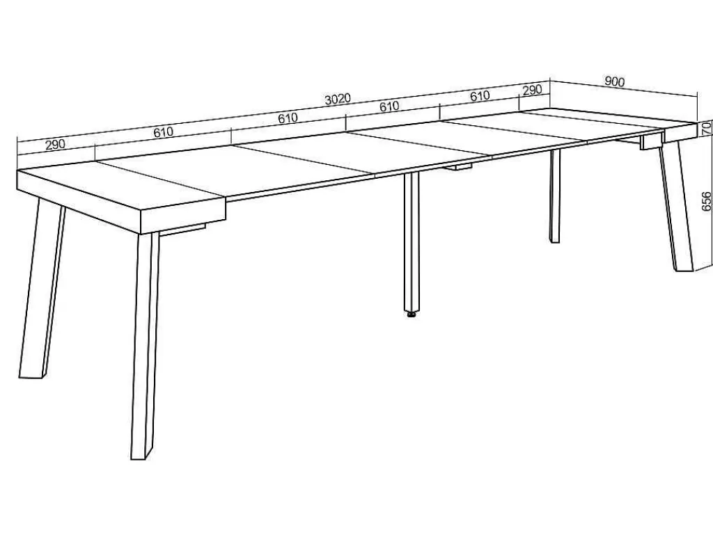 mesa_consola_extensivel_300_para_14_pssoas_ps_de_madeira_preto_e_carvahlo_5.webp Consola*Skraut Home Mesa Consola Extensivel, 300, Para 14 Péssoas, Pés De Madeira, Preto E Carvahlo