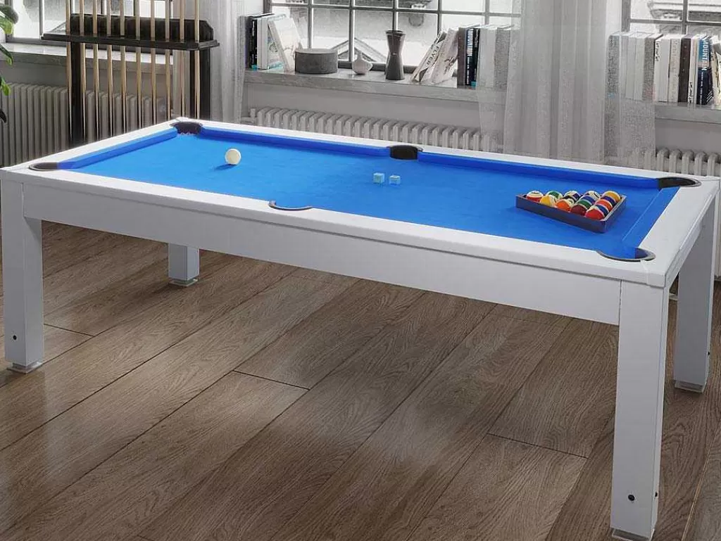 Mesa De Jantar*Vente-unique Mesa Convertivel - Mesa De Bilhar Snooker - Altura Ajustavel - 207*114*79 Cm