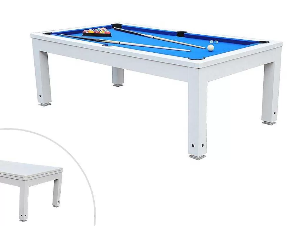 Mesa De Jantar*Vente-unique Mesa Convertivel - Mesa De Bilhar Snooker - Altura Ajustavel - 207*114*79 Cm