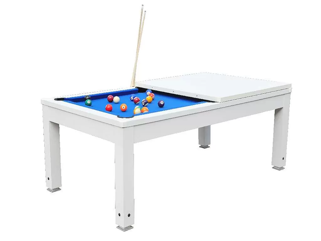 Mesa De Jantar*Vente-unique Mesa Convertivel - Mesa De Bilhar Snooker - Altura Ajustavel - 207*114*79 Cm