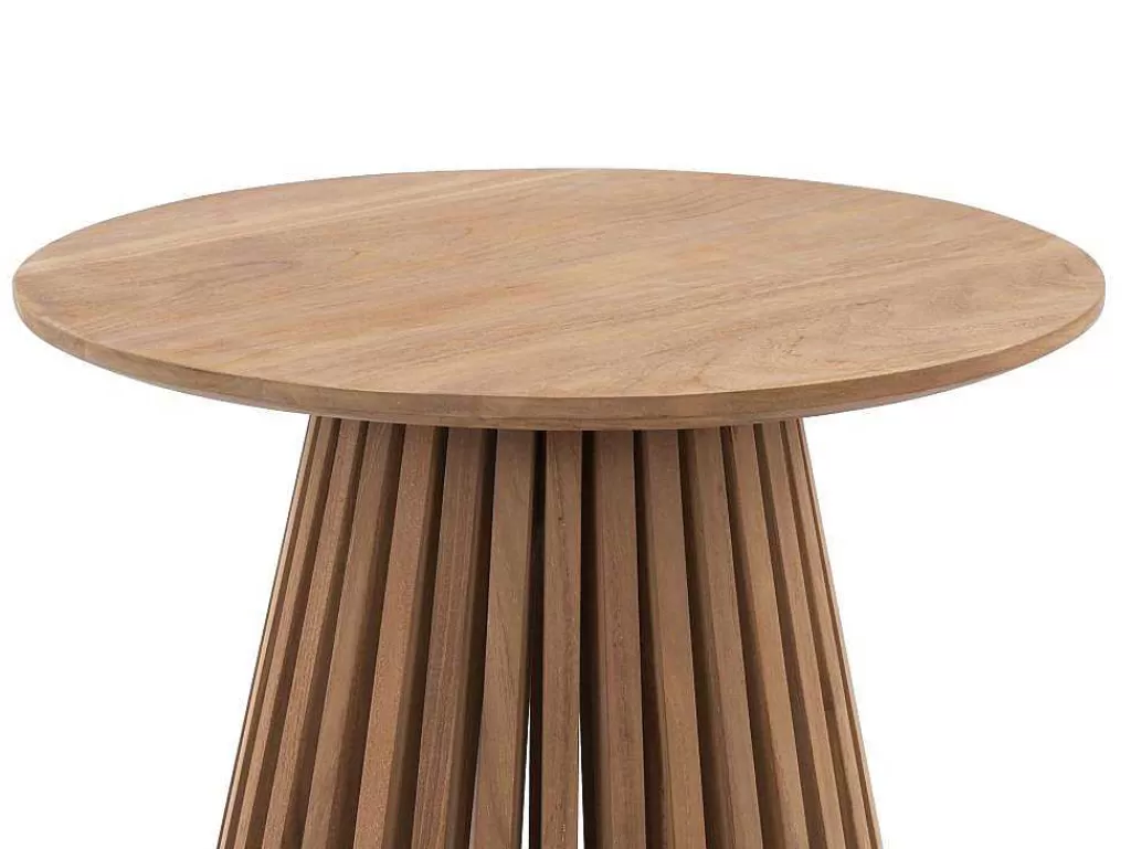 Mesa De Centro*MYLIA Mesa De Apoio De Jardim Em Teca D. 50 Cm Natural Claro - Triani