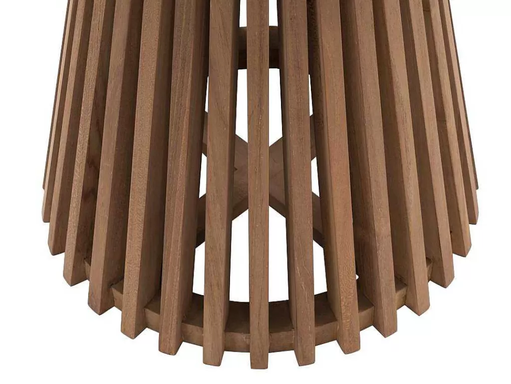 Mesa De Centro*MYLIA Mesa De Apoio De Jardim Em Teca D. 50 Cm Natural Claro - Triani