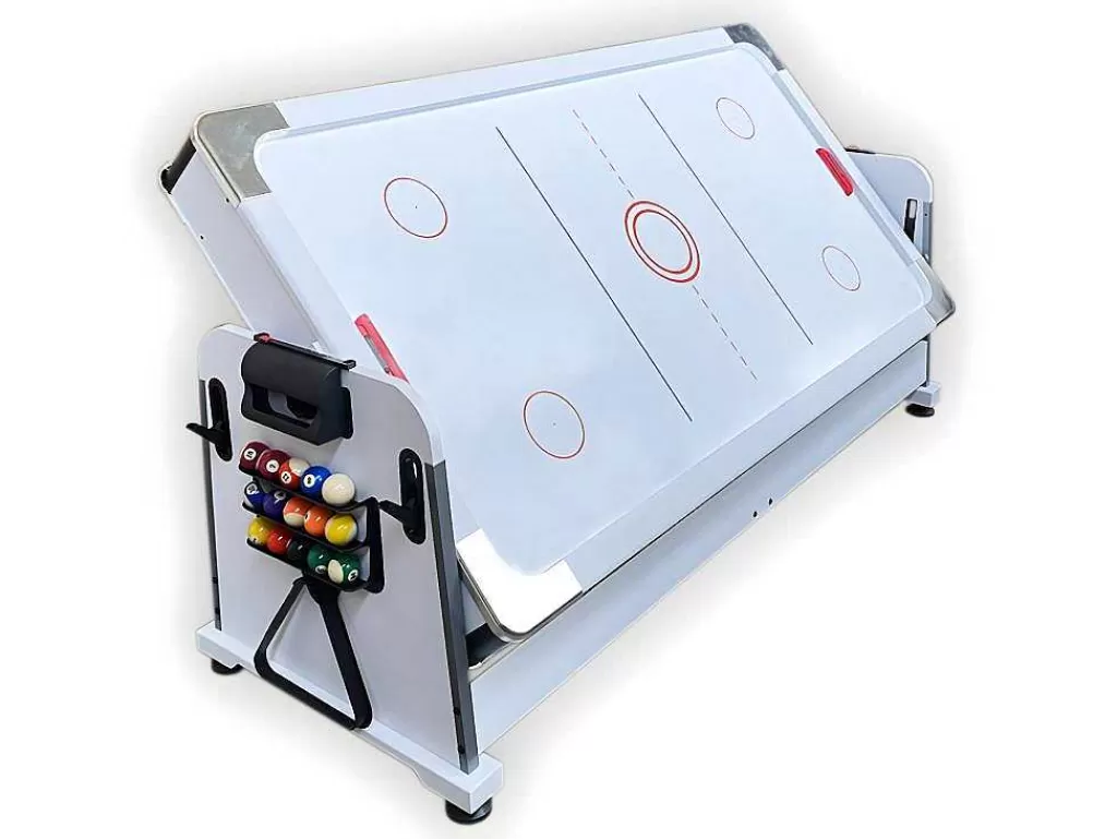 Jogo De Interior*ELITESHOPPING Mesa De Bilhar 7 Pés Multijogo Azul Air Hockey + Ping Pong - Stark White