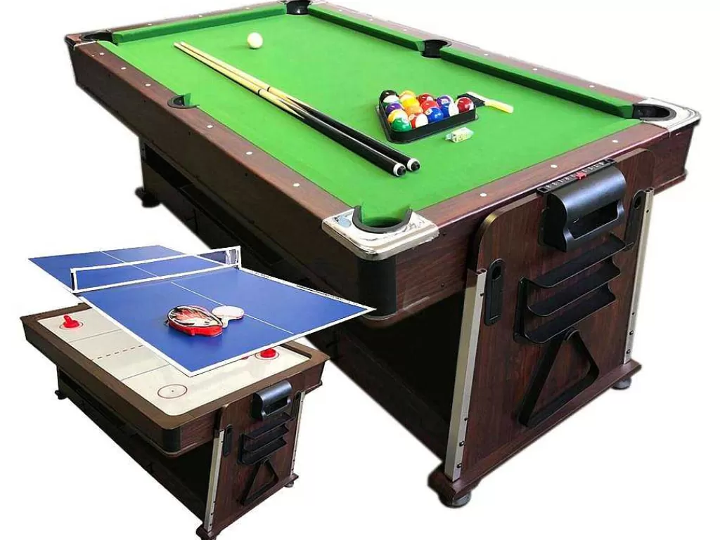 Jogo De Interior*ELITESHOPPING Mesa De Bilhar 7 Pés Multijogo Verde Air Hockey + Ping Pong - Stark